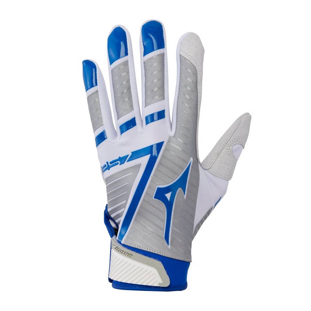 Damske Rukavice Mizuno F-257 Softball Batting Biele/Kráľovská Modrá Vypredaj QYZP13286